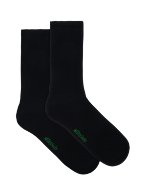 mens black all day socks bamboo blend fine crew 2 pack - underworks