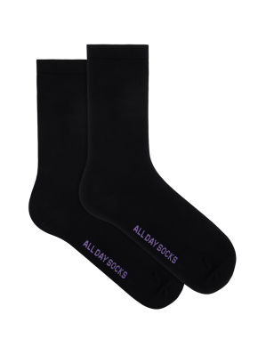 Women's Black All Day Sock - 2 Pack