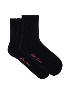 Women's All Day Socks Mid Crew Walking Sock - Black - Underworks