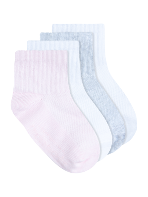 Baby Lightweight Quarter Crew Socks 4 Pack 
