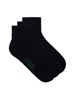 Black Ankle Sports Women's Bamboo Socks - 3 Pack