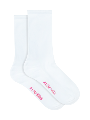 Women's White Socks All Day Cotton Rich - 2 Pack