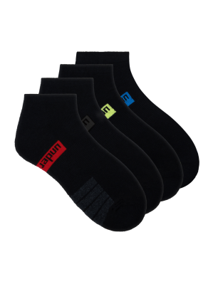 mens black low cut sport socks - 4 pack - underworks