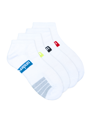 mens white low cut sport socks - 4 pack - underworks