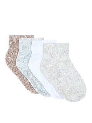 Baby Stay On Mid Crew Socks 4 Pack