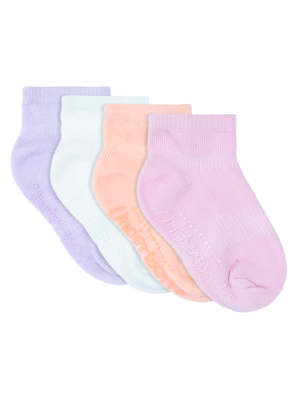 Baby Stay On Mid Crew Socks 4 Pack
