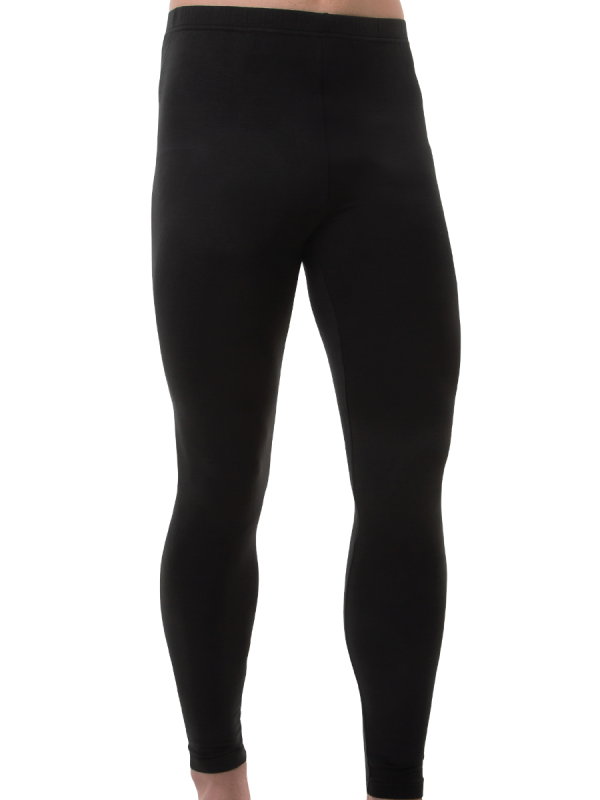 mens black heat bods long john thermal - underworks