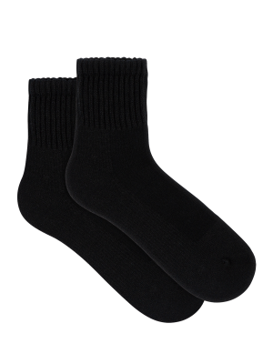 Mens All Day Socks Mid Crew Walking Sock - Black - Underworks