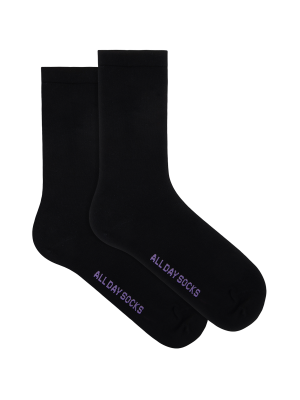 Women's Black All Day Sock - 2 Pack