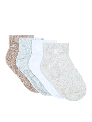 Baby Stay On Mid Crew Socks 4 Pack