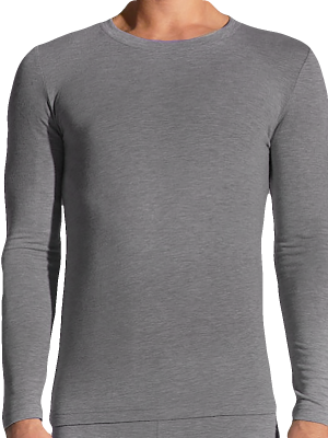mens black heat bods long sleeve thermal top with heat retention - underworks